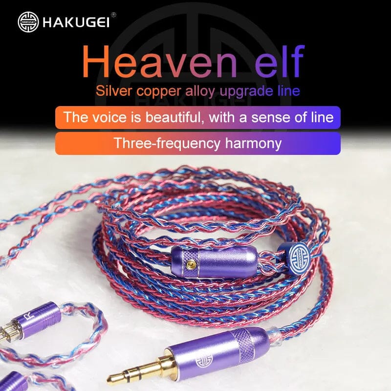 HAKUGEI Heaven Elf Silver Copper Alloy Upgrade HiFi Earphone Cable Earphone Cable HiFiGo 