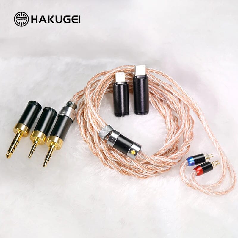 HAKUGEI Straw God Litz OFC & Silver Plated Mixed Braided Earphone Cable HiFiGo 