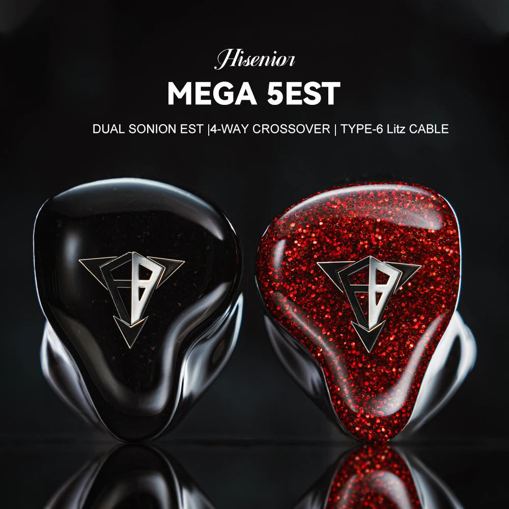 Hisenior Mega5Est Bass+ 1DD+2BA+2EST Tribrid Drivers IEM HiFiGo 