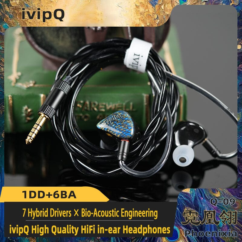 ivipQ Q-09 Phoenixia 1DD+6BA Hybrid Drivers IEMs