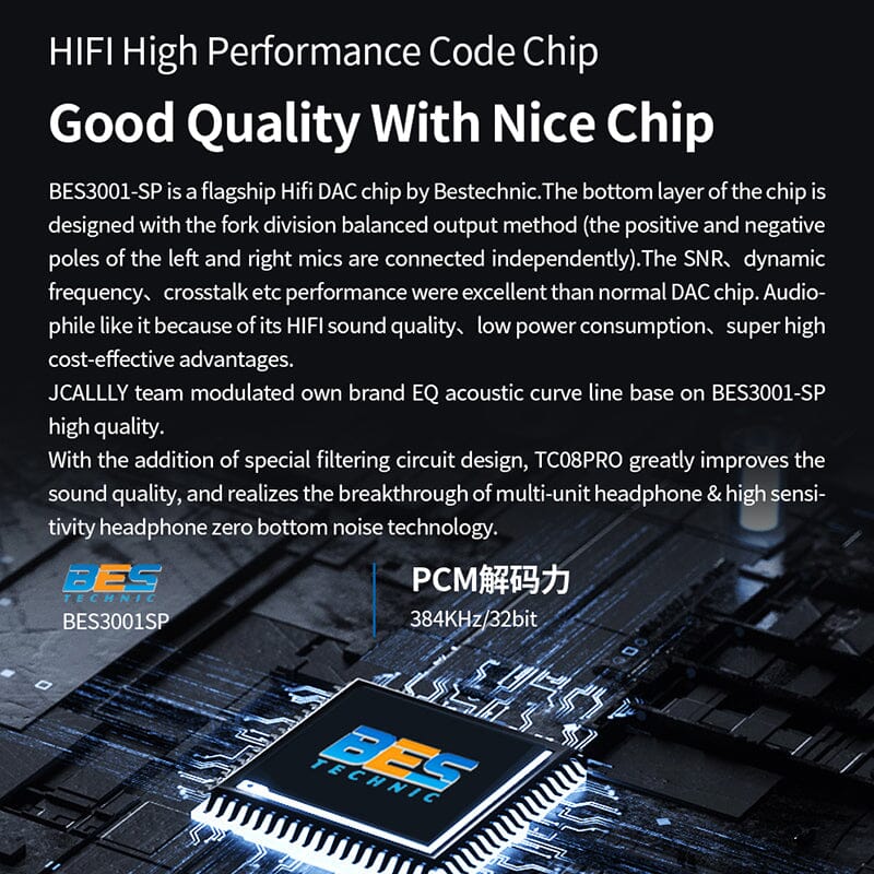 JCALLY TC08 Pro TYPE-C Earphone Upgrade Cable HiFiGo 