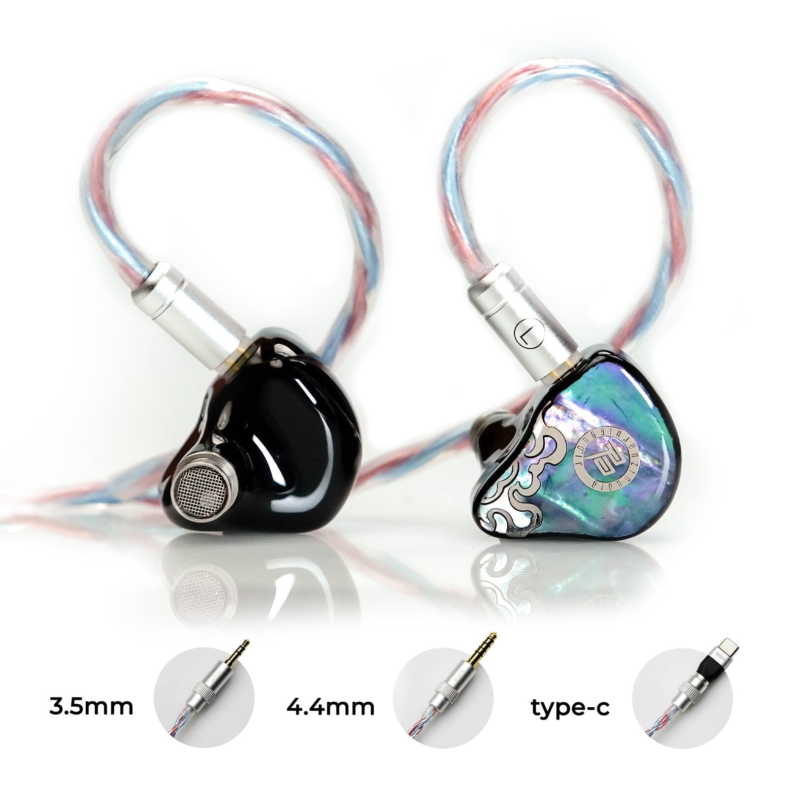 JUZEAR x Z Reviews Defiant 1DD +3BA Hybrid IEMs HiFiGo Defiant-Rainbow+Type C Adapter 