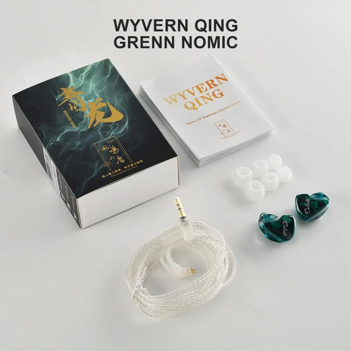 Kinera Celest Wyvern Qing 10mm Dynamic Driver In-Ear Earphone HiFiGo Wyvern Qing Green-No Mic 