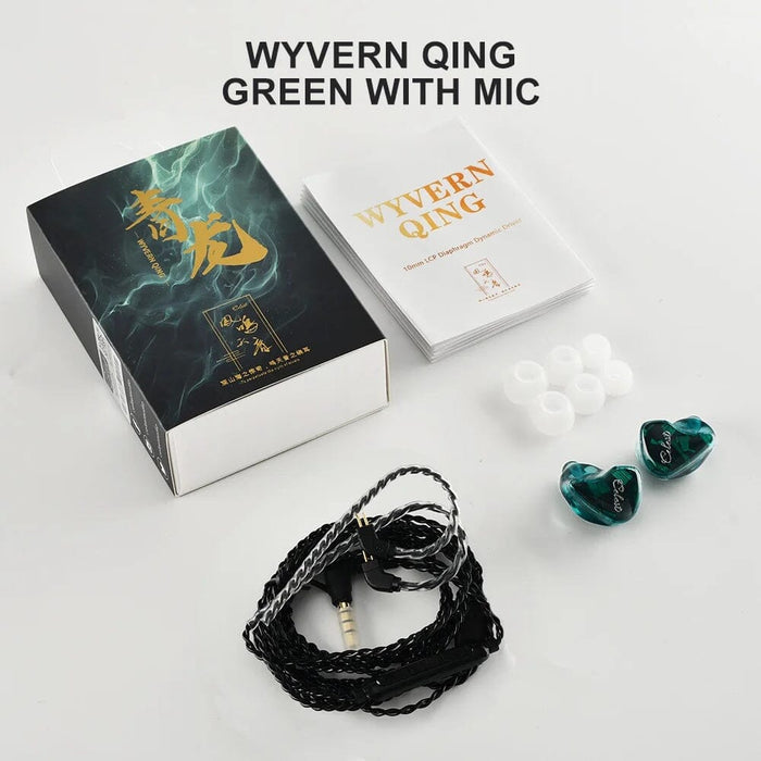 Kinera Celest Wyvern Qing 10mm Dynamic Driver In-Ear Earphone HiFiGo Wyvern Qing Green-With Mic 