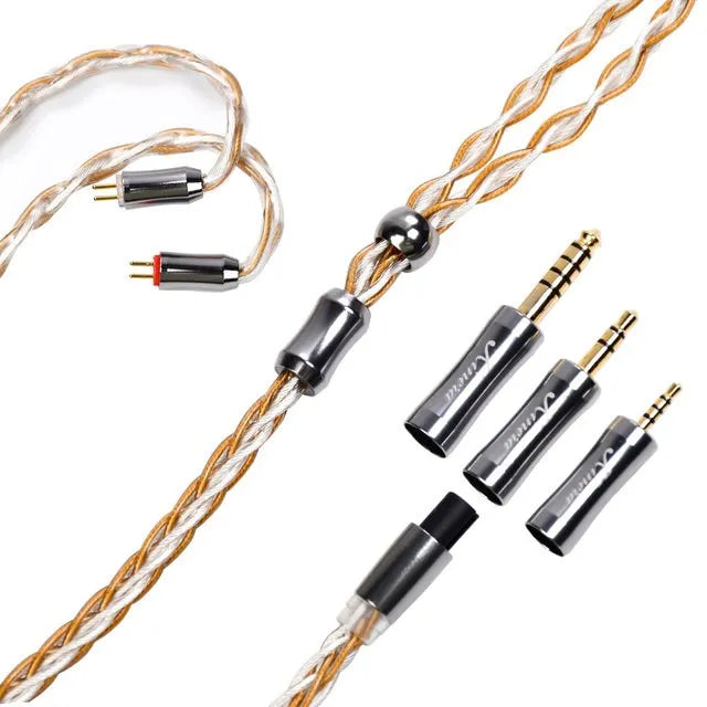 Kinera Gleipnir Pro 6N OCC Gold Plated + Silver Plated Earphone Cable HiFiGo 0.78 2Pin 