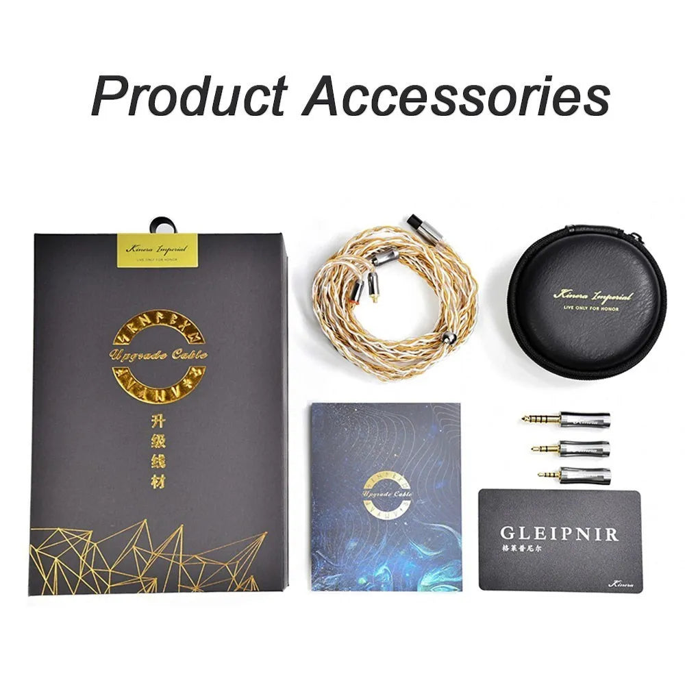 Kinera Gleipnir Pro 6N OCC Gold Plated + Silver Plated Earphone Cable HiFiGo 