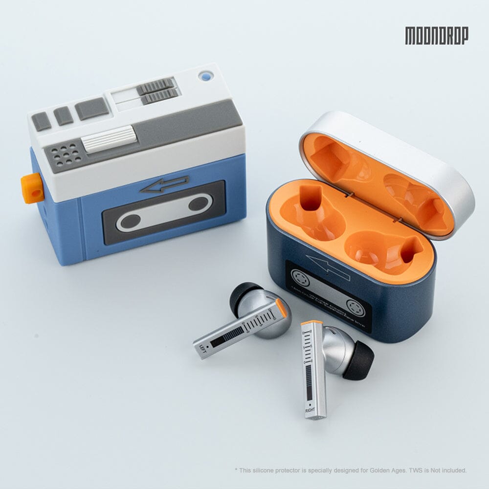 Moondrop Gloden Ages 13mm Super Linear Planar Magnetic Driver True Wireless Earbuds HiFiGo Golden Ages+Silicone Protector 
