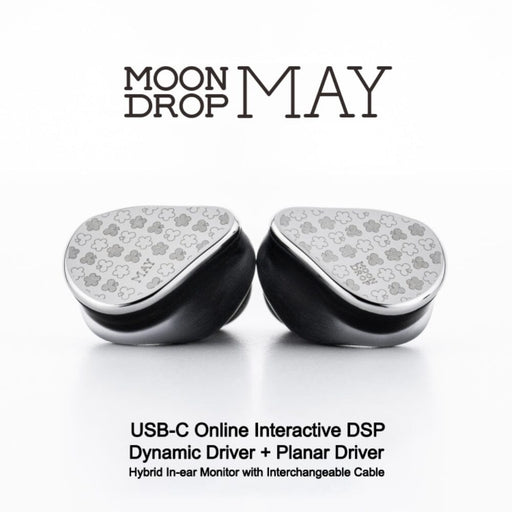 Moondrop May DSP Fully Balanced DD+Planar Hybrid Drivers HiFi IEMs HiFiGo May-White 