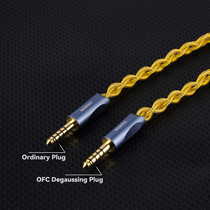 NICEHCK AuKing Flagship 7N OCC 4N Gold-Plated HiFi In-Ear Earphone Cable HiFiGo 