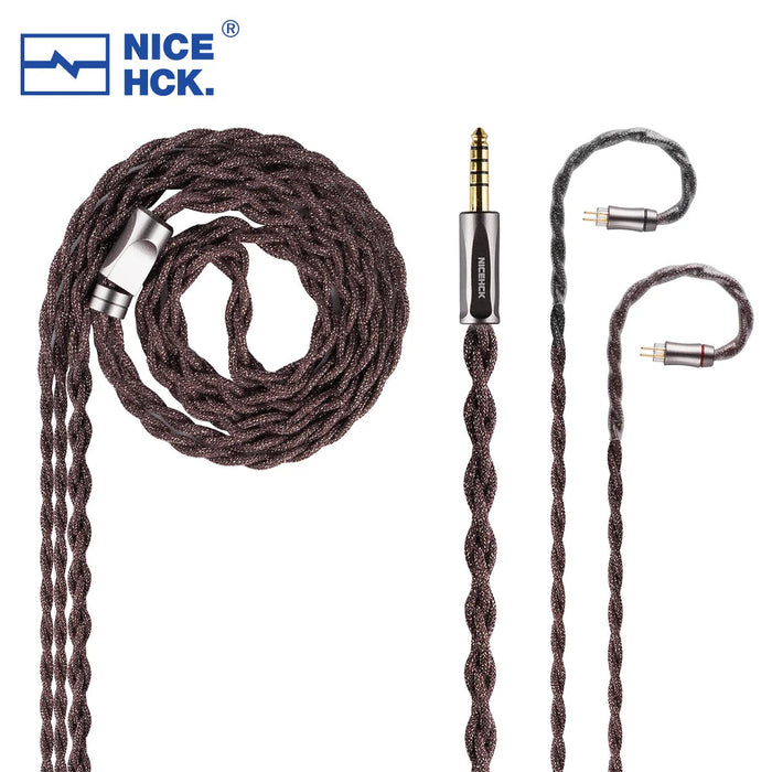 NiceHCK ChocJam 7N Silver Plated OCC+Silver Plated Critically Annealed Copper IEM Cable HiFiGo OFC 4.4mm to 2Pin 