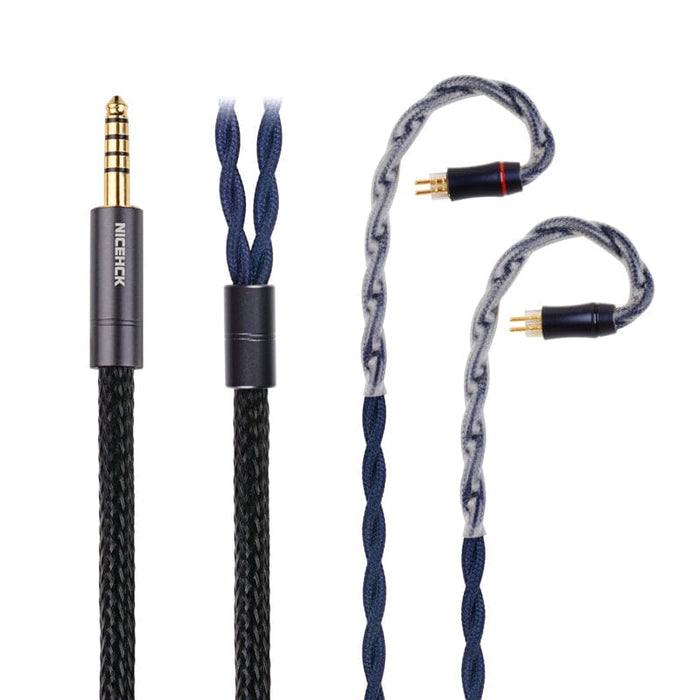 NiceHCK DragonScale 7N OCC+PA Silver Alloy Mixed Earphone Cable HiFiGo 4.4mm to 2pin 