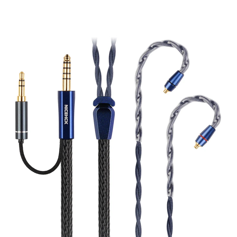 NiceHCK DualDragon 8N OCC+Microalloy Dual Plugs Earphone Cable HiFiGo 3.5mm+4.4mm-MMCX 