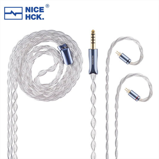 NiceHCK GalaxyLab 7N 9µm Silver Foil Plated OCC + Silver Plated Induction Annealing Copper Cable HiFiGo 4.4mm to 2Pin 