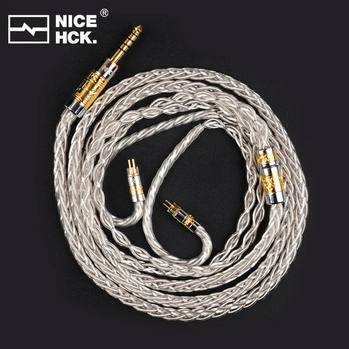 NiceHCK MoonGod Japan Silver Plated Furukawa Copper HiFi Earphone Cable HiFiGo 