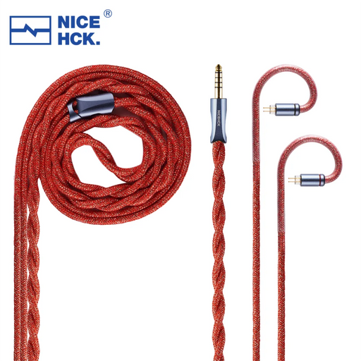 NiceHCK RedGod Gold Silver Alloy+Silver Plated Copper Platinum Alloy Flagship Cable HiFiGo OFC 4.4mm to 2pin 