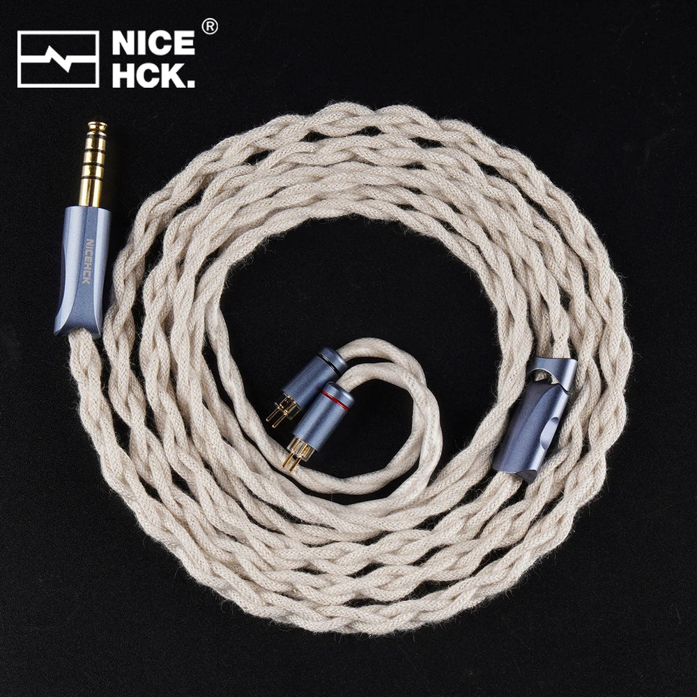 NiceHCK WabiZone 7N OCC+5N Single Crystal Silver HiFi IEM Cable HiFiGo 