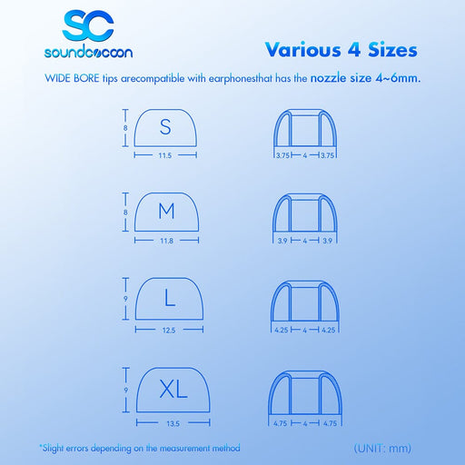 Rose Technics Soundcocoon/SC Liquid Silicone Eartips For Nozzle 4mm-6mm HiFiGo SC-L(4 Pairs) 