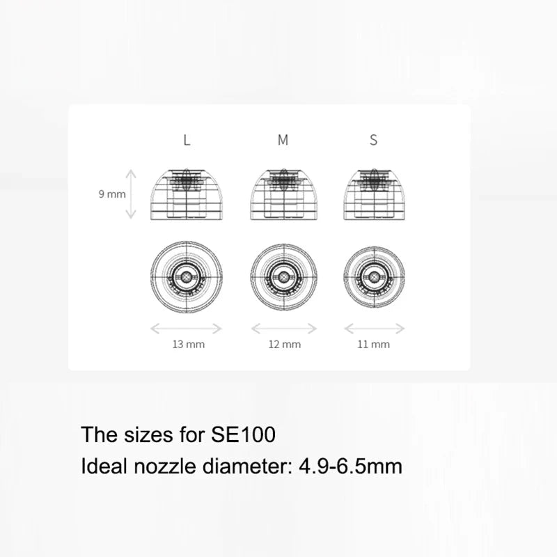 SHANLING SE100 Silicone Eartips For 4.9-6.5mm Nozzle HiFiGo 