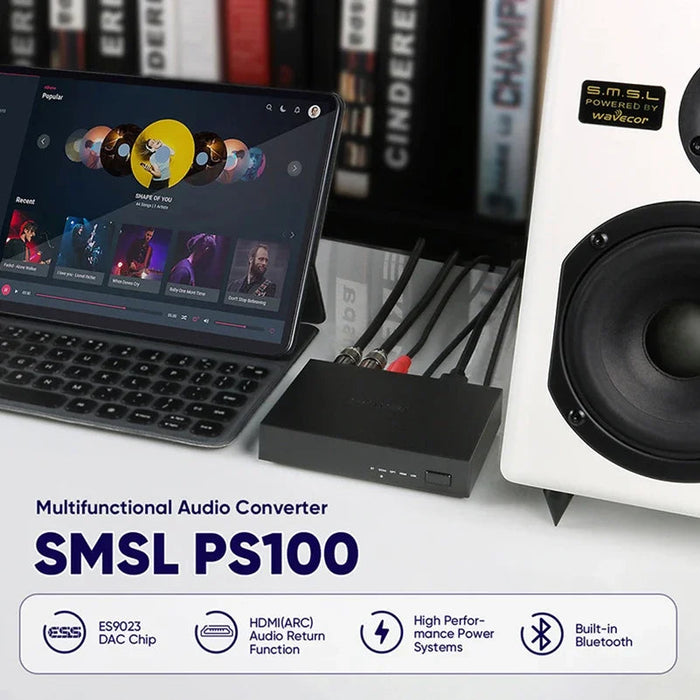 SMSL PS100 ES9023 DAC Multifunctional Audio Converter HiFiGo 