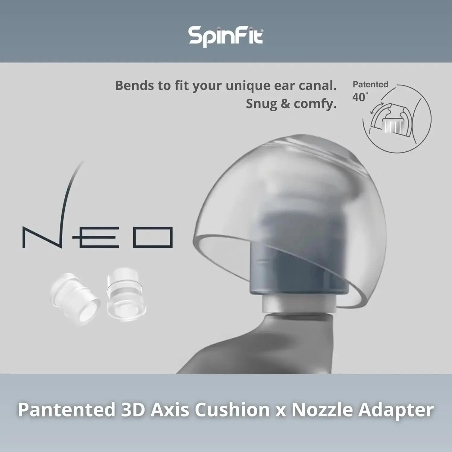 SpinFit NEO Silicone Patented Eartips for 4.5mm-5.5mm Nozzle HiFiGo 