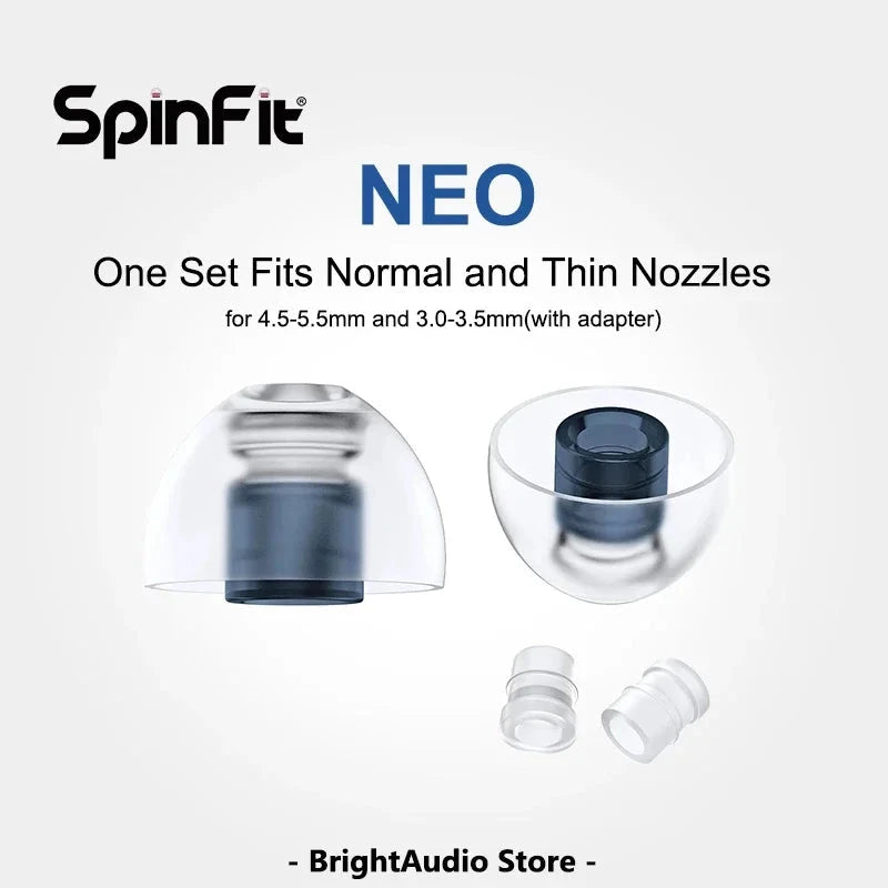 SpinFit NEO Silicone Patented Eartips for 4.5mm-5.5mm Nozzle HiFiGo 