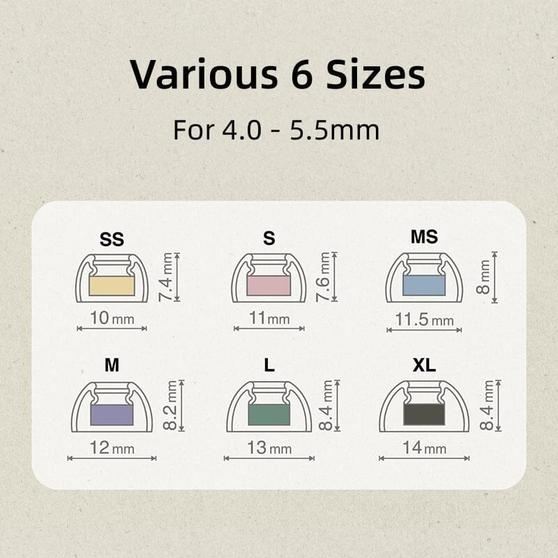 SpinFit OMNI Universal Patented Silicone Eartips For 4-5.5mm Nozzle HiFiGo 