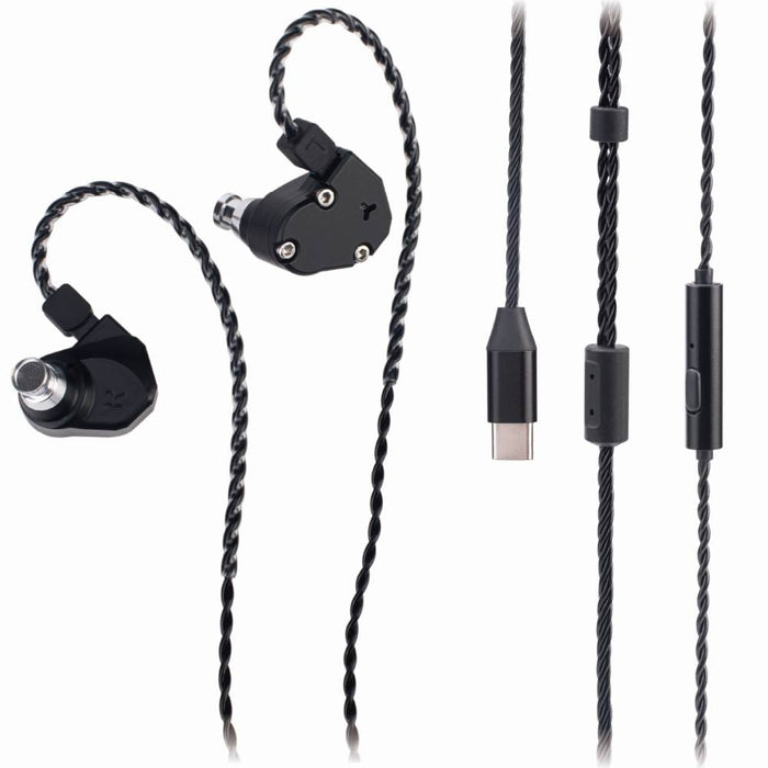 TinHiFi C2 2025 10mm PU+LCP Dynamic Driver In-Ear Earphone HiFiGo C2 2025-Black Type-c with Mic 