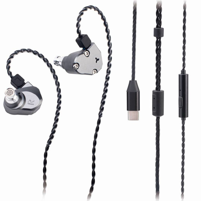 TinHiFi C2 2025 10mm PU+LCP Dynamic Driver In-Ear Earphone HiFiGo C2 2025-Gun Type-c with Mic 