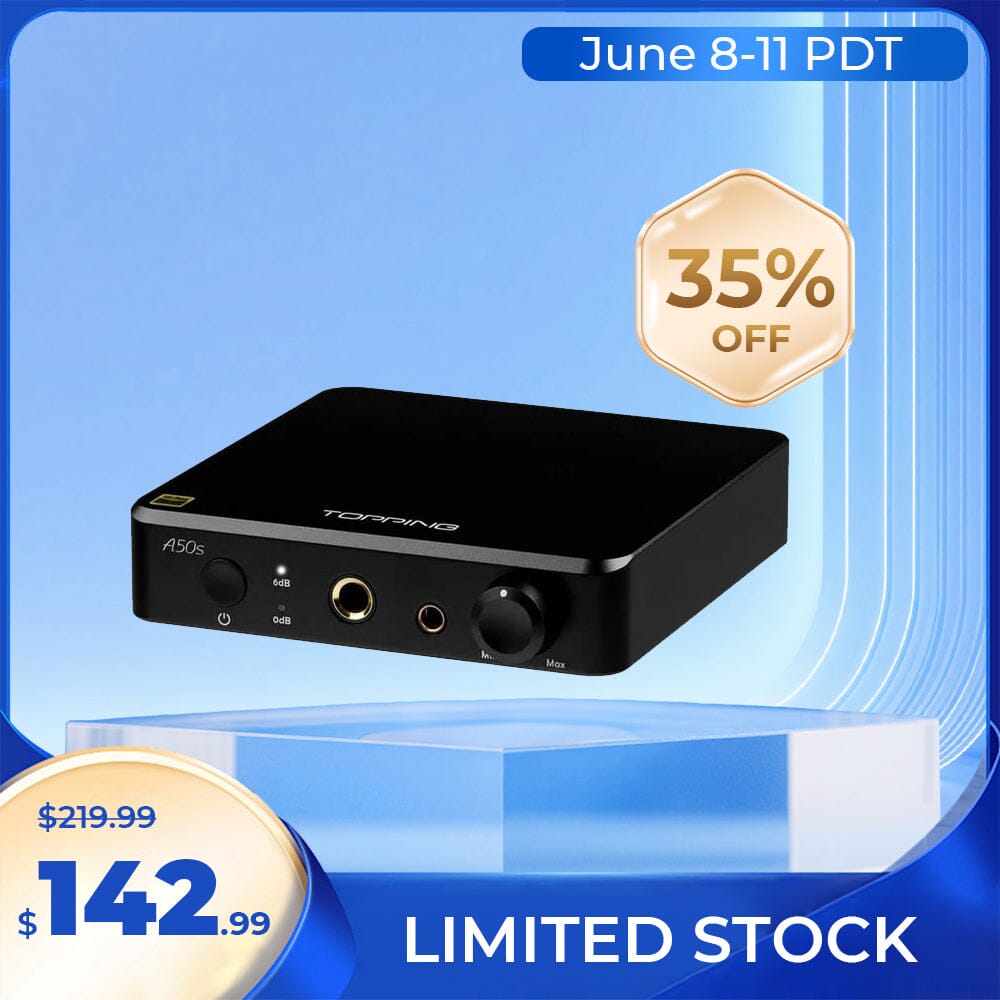 TOPPING A50S Balanced Headphone Amplifier AMP Preamplifier TOPPING Black 