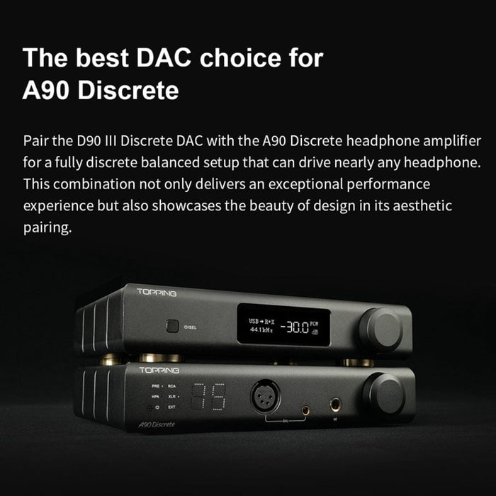 TOPPING A90 Discrete AMP + D90 III Discrete DAC + XLR Cable Stack HiFiGo 