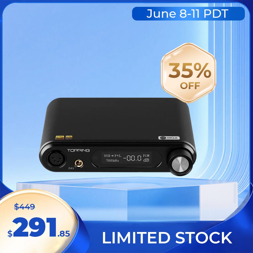 TOPPING DX5 Dual ES9068AS MQA Desktop DAC TOPPING Black EU Plug 