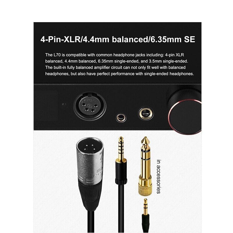 TOPPING L70 Full Balanced NFCA Headphone Amplifier 4Pin XLR/4.4 Balanced/6.35mm SE Output Amp With Remote Control Headphone Amplifier HiFiGo 
