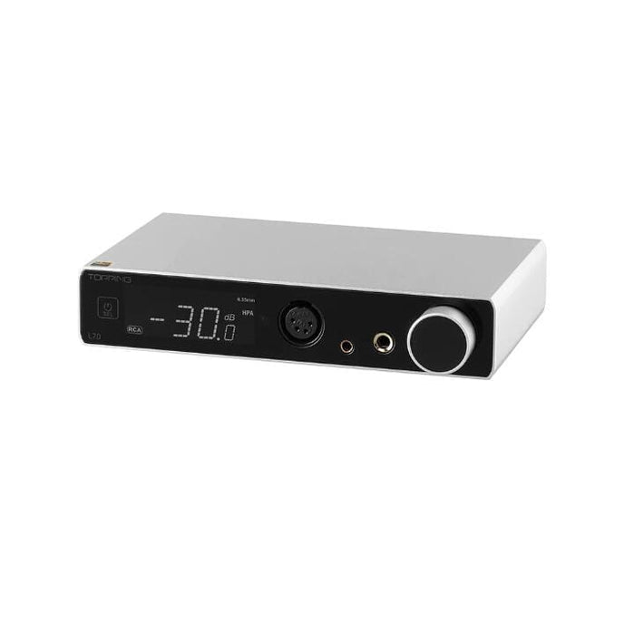 TOPPING L70 Full Balanced NFCA Headphone Amplifier 4Pin XLR/4.4 Balanced/6.35mm SE Output Amp With Remote Control Headphone Amplifier HiFiGo L70 Silver UK 