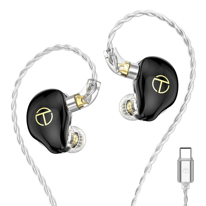 TRN ST7 2DD+5BA Hybrid In-Ear Earphones HiFiGo Black-Type-C-With mic 