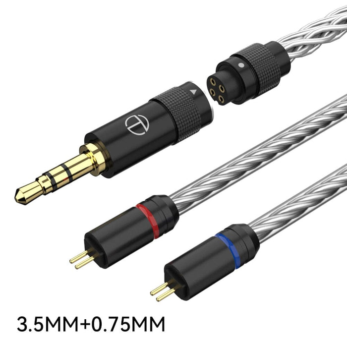 TRN T3 PRO 8 Core Pure Silver Upgraded Earphones Cable For TRN VX PRO BAX MT1 PRO HiFiGo T3PRO 3.5 0.75 