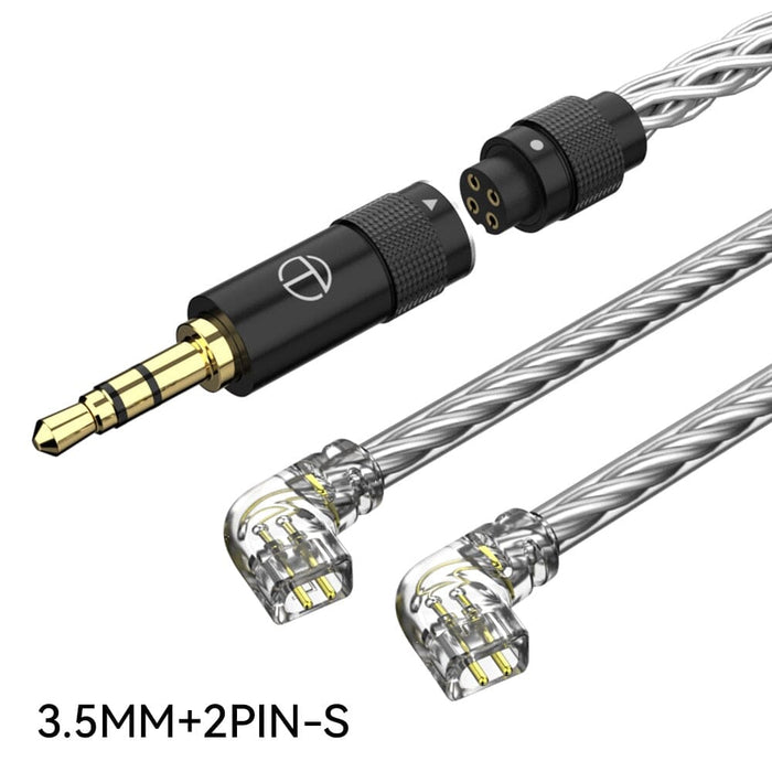 TRN T3 PRO 8 Core Pure Silver Upgraded Earphones Cable For TRN VX PRO BAX MT1 PRO HiFiGo T3PRO 3.5 2PINS 