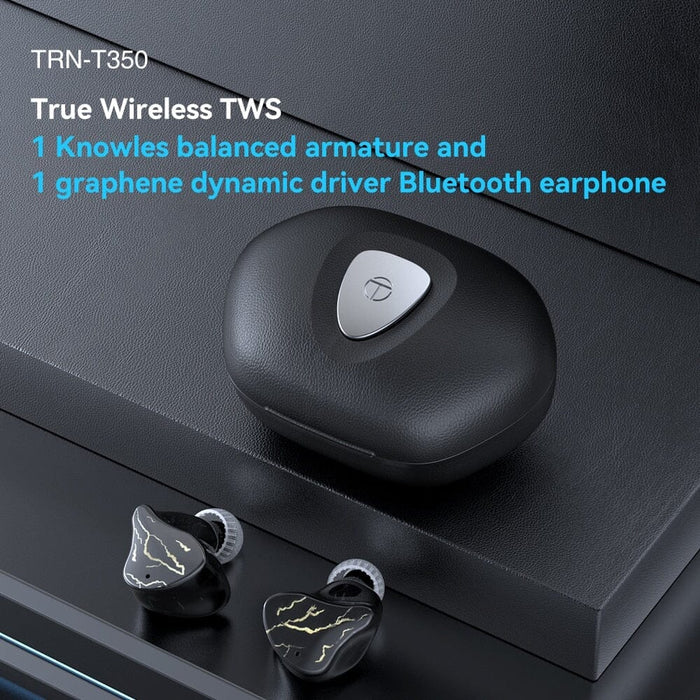 TRN T350 1BA+1DD True Wireless 5.3 Bluetooth-Compatible Bass In-Ear Earbud TWS Earbuds HiFiGo 