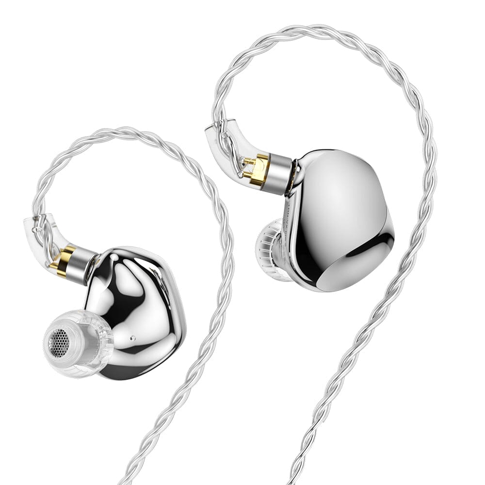 TRN VX Pro+ 1DD+8BA Hybrid In-Ear Earphones HiFiGo 3.5 Silver-No mic 