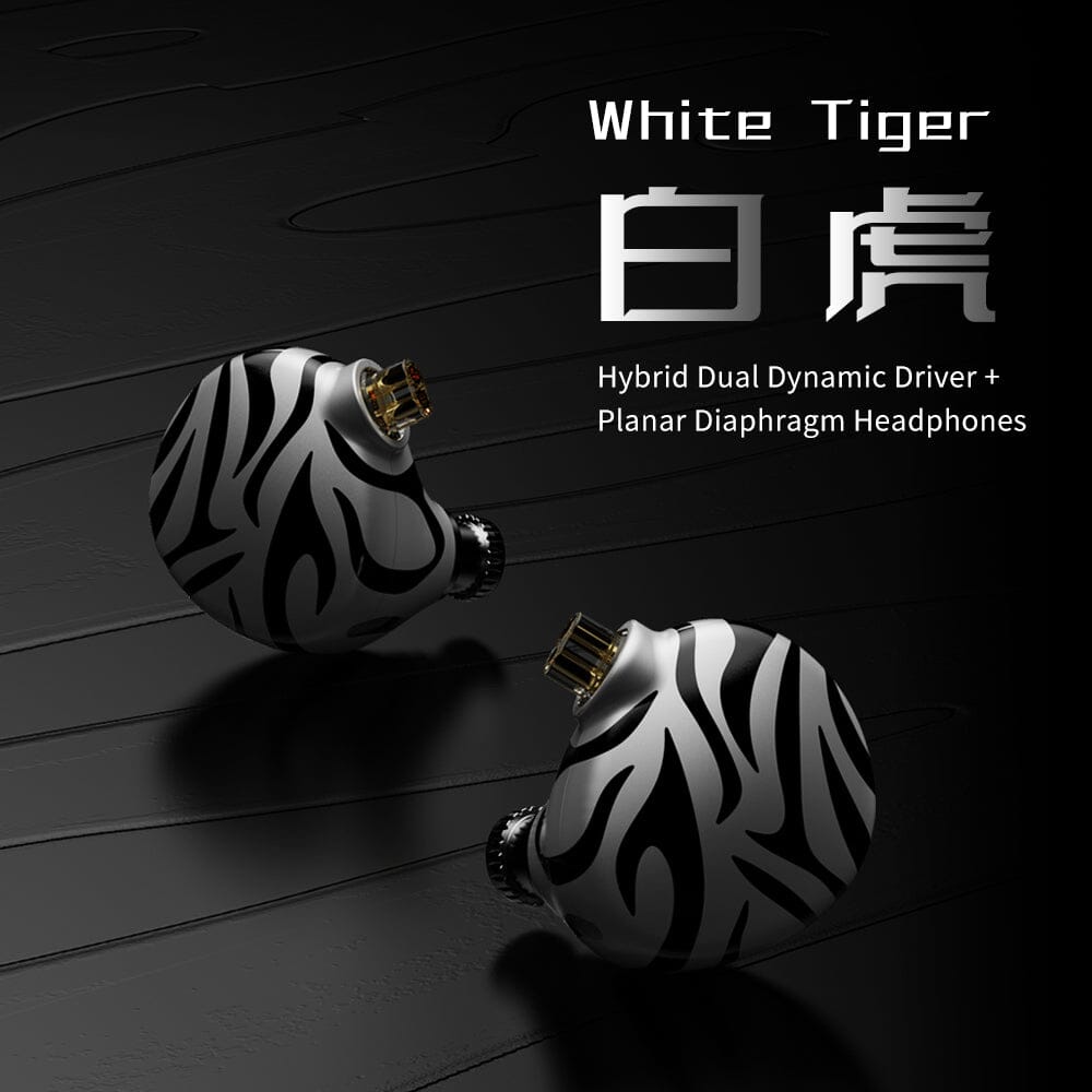 TRN White Tiger 6mm Planar Diaphragm + Hybrid Dual Dynamic Drivers In-Ear Monitor HiFiGo 