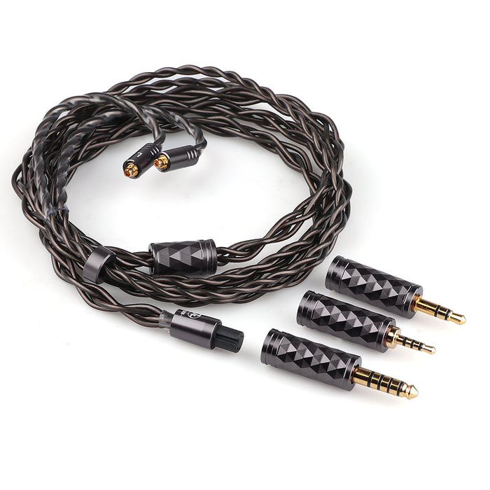 7HZ Bohea 28AWG OCC+Single Crystal Silver Cable - 3 in 1 With MMCX HiFiGo Brown 
