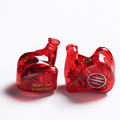 BGVP DM6 5BA In-Ear Earbuds Earphone MMCX Audiophile HiFi Monitor Support Costomized-HiFiGo-CT04-Red-HiFiGo