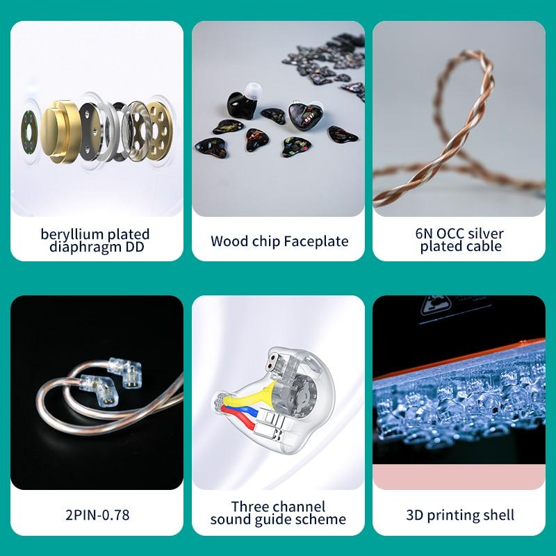 BGVP DH5 5-driver Hybrid HIFI In-Ear Monitors HiFiGo 
