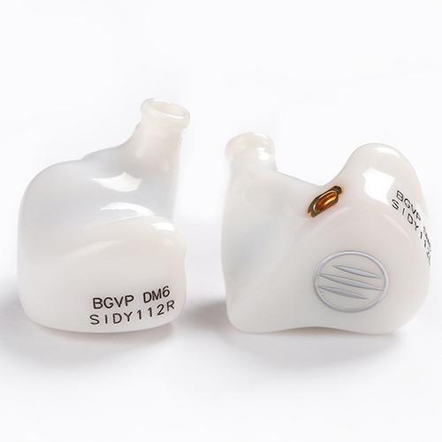 BGVP DM6 5BA In-Ear Earbuds Earphone MMCX Audiophile HiFi Monitor Support Costomized HiFiGo C001 White 