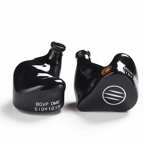 BGVP DM6 5BA In-Ear Earbuds Earphone MMCX Audiophile HiFi Monitor Support Costomized HiFiGo C002-Black 