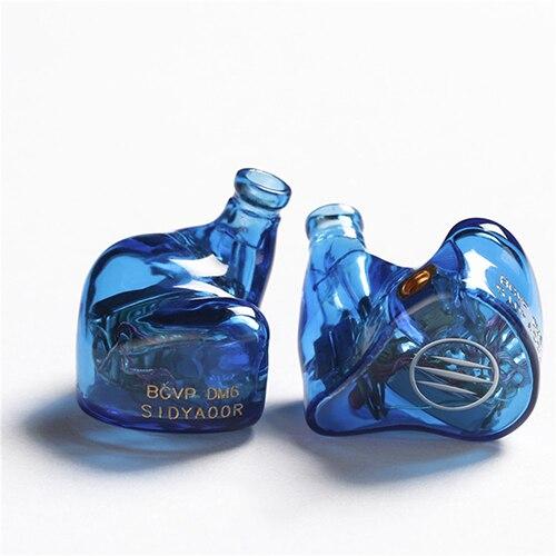 BGVP DM6 5BA In-Ear Earbuds Earphone MMCX Audiophile HiFi Monitor Support Costomized HiFiGo CT02-Blue 