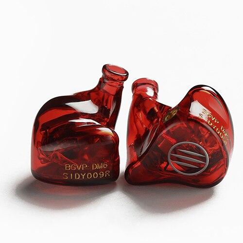 BGVP DM6 5BA In-Ear Earbuds Earphone MMCX Audiophile HiFi Monitor Support Costomized HiFiGo CT06-Dark Red 