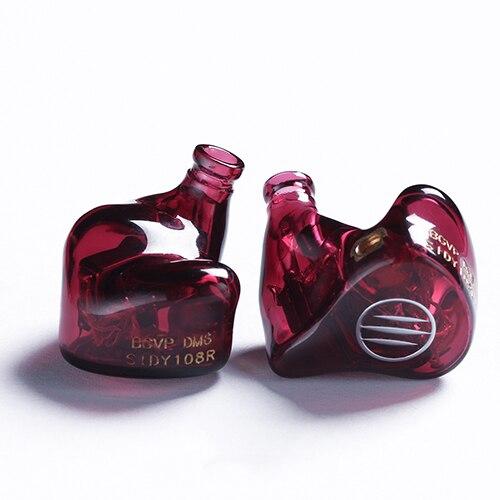 BGVP DM6 5BA In-Ear Earbuds Earphone MMCX Audiophile HiFi Monitor Support Costomized HiFiGo CT07-Rose Purple 