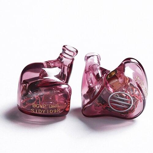 BGVP DM6 5BA In-Ear Earbuds Earphone MMCX Audiophile HiFi Monitor Support Costomized HiFiGo CT08-Clear Purple 