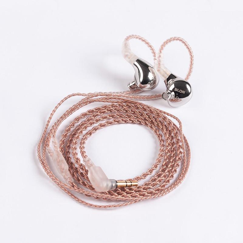 BLON BL-03 4 Core Single Crystal Copper Upgraded Cable 2PIN 3.5MM Bend Plug For BLON BL03 HiFiGo 