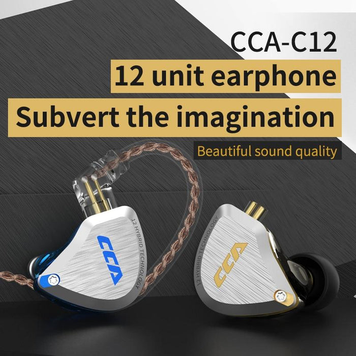 CCA C12 5BA+1DD Hybrid In Ear Earphone 6 Driver Unit HIFI IEM — HiFiGo